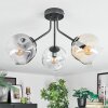 Ripoll ceiling light, globe light Amber, clear, Smoke-coloured, 3-light sources