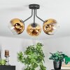 Ripoll ceiling light, globe light gold, clear, 3-light sources