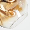 Ripoll ceiling light, globe light gold, clear, 3-light sources