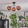 Ripoll ceiling light, globe light coppery, 3-light sources