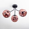 Ripoll ceiling light, globe light coppery, 3-light sources