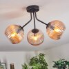 Koyoto ceiling light, globe light Amber, 3-light sources