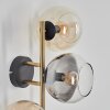 Koyoto globe light, wall light gold, black, 3-light sources