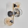 Koyoto globe light, wall light gold, black, 3-light sources