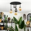 Chehalis ceiling light, globe light Amber, Smoke-coloured, 5-light sources