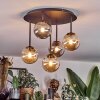 Chehalis ceiling light, globe light Amber, Smoke-coloured, 5-light sources