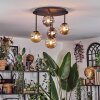 Chehalis ceiling light, globe light Amber, Smoke-coloured, 5-light sources