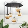Chehalis ceiling light, globe light Amber, 5-light sources