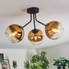 Koyoto ceiling light, globe light 42 cm gold, clear, 3-light sources
