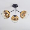 Koyoto ceiling light, globe light 42 cm gold, clear, 3-light sources