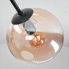 Gastor ceiling light, globe light 42 cm Amber, clear, Smoke-coloured, 3-light sources