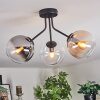 Gastor ceiling light, globe light 42 cm Amber, clear, Smoke-coloured, 3-light sources