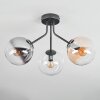 Gastor ceiling light, globe light 42 cm Amber, clear, Smoke-coloured, 3-light sources