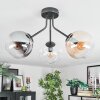 Gastor ceiling light, globe light 42 cm Amber, clear, Smoke-coloured, 3-light sources