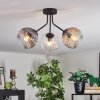 Ripoll ceiling light, globe light Amber, clear, Smoke-coloured, 3-light sources
