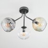 Ripoll ceiling light, globe light Amber, clear, Smoke-coloured, 3-light sources