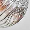 Ripoll ceiling light, globe light chrome, clear, Smoke-coloured, 3-light sources