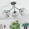 Ripoll ceiling light, globe light clear, Smoke-coloured, 3-light sources