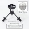 Ripoll ceiling light, globe light clear, Smoke-coloured, 3-light sources