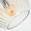 Ripoll ceiling light, globe light Amber, clear, 3-light sources