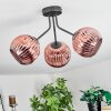 Ripoll ceiling light, globe light coppery, 3-light sources