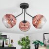 Ripoll ceiling light, globe light clear, coppery, 3-light sources