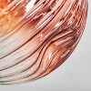 Ripoll ceiling light, globe light clear, coppery, 3-light sources