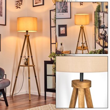 Soungou floor lamp brown, Ecru, black, 1-light source