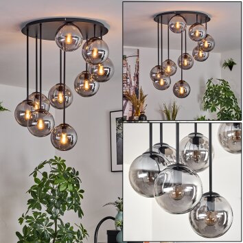 Gastor ceiling light, globe light Smoke-coloured, 9-light sources