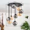 Gastor ceiling light, globe light Amber, Smoke-coloured, 9-light sources