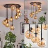 Gastor ceiling light, globe light Amber, 9-light sources
