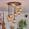 Gastor ceiling light, globe light Amber, 9-light sources