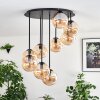 Gastor ceiling light, globe light Amber, 9-light sources