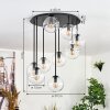Gastor ceiling light, globe light clear, 9-light sources