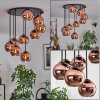 Koyoto ceiling light, globe light coppery, 9-light sources