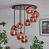 Koyoto ceiling light, globe light coppery, 9-light sources