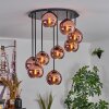 Koyoto ceiling light, globe light coppery, 9-light sources