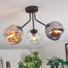 Ripoll ceiling light, globe light Amber, clear, Smoke-coloured, 3-light sources