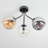 Ripoll ceiling light, globe light Amber, clear, Smoke-coloured, 3-light sources