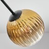 Koyoto ceiling light, globe light gold, clear, 3-light sources