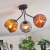 Ripoll ceiling light, globe light gold, coppery, Smoke-coloured, 3-light sources