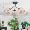 Ripoll ceiling light, globe light Amber, 3-light sources