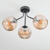 Ripoll ceiling light, globe light Amber, 3-light sources