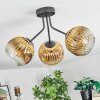 Ripoll ceiling light, globe light gold, clear, 3-light sources