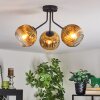 Ripoll ceiling light, globe light gold, clear, 3-light sources