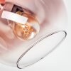 Koyoto ceiling light, globe light 52 cm clear, coppery, 5-light sources