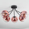 Koyoto ceiling light, globe light 52 cm clear, coppery, 5-light sources