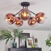 Koyoto ceiling light, globe light 52 cm clear, coppery, 5-light sources
