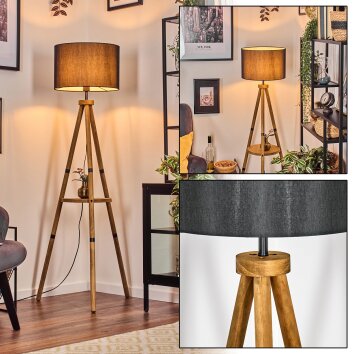Soungou floor lamp brown, Ecru, black, 1-light source