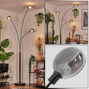 Nikkala floor lamp chrome, black, 3-light sources